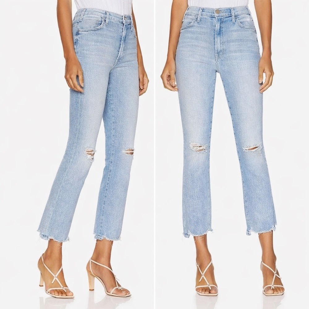 Mother Jeans Womens 25 Light The Hustler Ankle Chew Petal Plucker Distressed